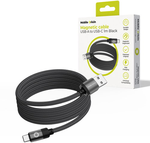 Mobile Origin Magnetic Patented Original Cable USB-A to USB-C 1 m, Black - Adatkábel - Fő fotó