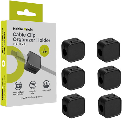 Mobile Origin Cable Cord Organiser Holder CB8 Black - Cable Organiser - Main image