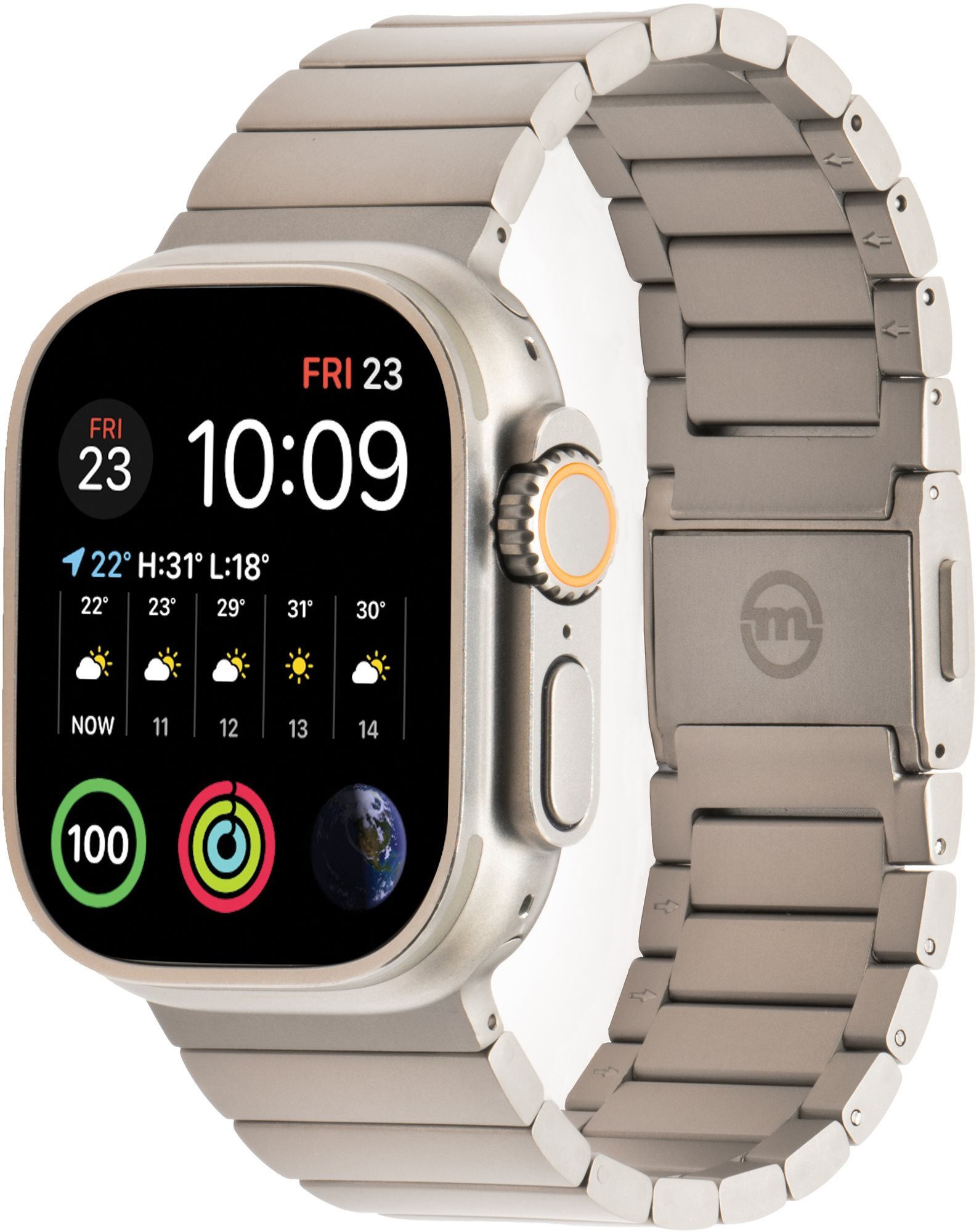 Mobile Origin Watch Titanium Band Silver Apple Watch 49mm/45mm 