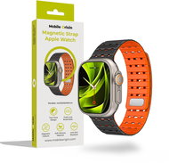 Mobile Origin Magnetic Strap Apple Watch 49mm/46mm/45mm/44mm Black Orange - Watch Strap