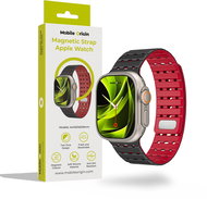 Mobile Origin Magnetic Strap Apple Watch 49mm/46mm/45mm/44mm Black Red - Watch Strap