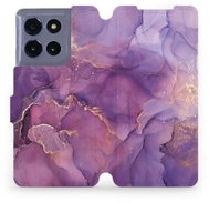 Mobiwear flip book for Motorola Moto G86 5G - Purple marble - Phone Case
