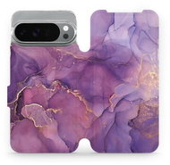 Mobiwear flip book for Google Pixel 10 Pro XL - Purple Marble - Phone Case