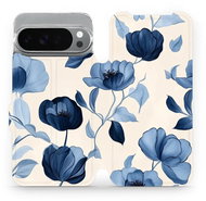 Mobiwear flip book for Google Pixel 10 Pro XL - Blue Flowers - Phone Case