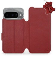 Mobiwear Leather flip book for Google Pixel 10 - Dark red - Phone Case