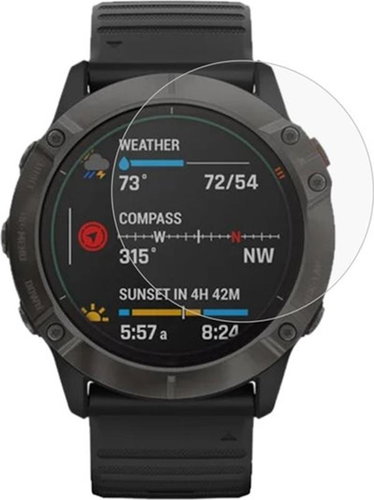 PrimeGuard Protective Tempered Glass for Garmin Fenix 6 Transparent - Glass Screen Protector - Main image