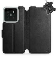Kožený Mobiwear flip pro Xiaomi 14 - Černý - L_BLS - Phone Case