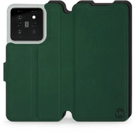 Mobiwear Soft Touch flip pro Xiaomi 14 - Zelený & Černý - Phone Case