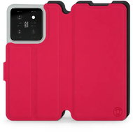 Mobiwear Soft Touch flip pro Xiaomi 14 - Rudý & Černý - Phone Case