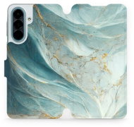 Mobiwear Flip pouzdro pro Samsung Galaxy A27 - VP34S zelenkavý mramor - Phone Case