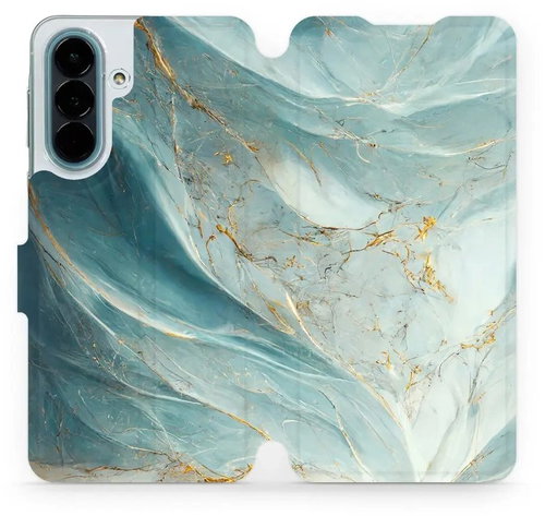 Mobiwear Flip Case for Samsung Galaxy A27 - VP34S Greenish Marble - Phone Case - Main image