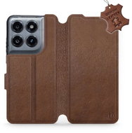 Mobiwear Kožené flip pouzdro pro Motorola Moto G47 - hnědé - Phone Case