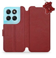 Mobiwear Kožené flip pouzdro pro Motorola Moto G87 - červené - Phone Case
