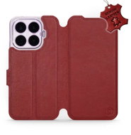 Mobiwear Kožené flip pouzdro pro Xiaomi 17T Pro - červené - Phone Case