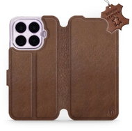 Mobiwear Kožené flip pouzdro pro Xiaomi 17T Pro - hnědé - Phone Case
