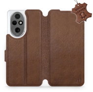 Leather Mobiwear flip book for Honor 200 - Brown - L_BRS - Phone Case