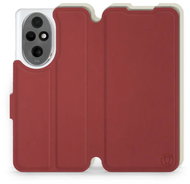 Mobiwear Soft Touch flip book for Honor 200 - Brick & Beige - Phone Case