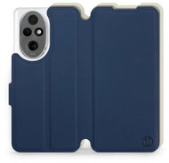 Mobiwear Soft Touch flip book for Honor 200 - Blue & Beige - Phone Case