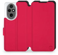 Mobiwear Soft Touch flip book for Honor 200 - Red & Black - Phone Case