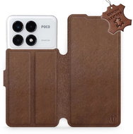 Leather Mobiwear flip book for Xiaomi Poco F6 Pro - Brown - L_BRS - Phone Case