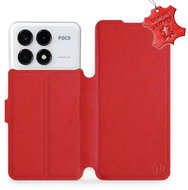 Leather Mobiwear flip book for Xiaomi Poco F6 Pro - Red - L_RDS - Phone Case