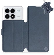Leather Mobiwear flip book for Xiaomi Poco F6 Pro - Blue - L_NBS - Phone Case