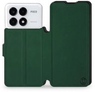 Mobiwear Soft Touch flip book for Xiaomi Poco F6 Pro - Green & Black - Phone Case
