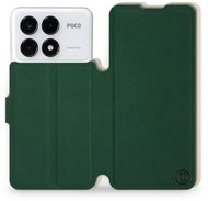 Mobiwear Soft Touch flip book for Xiaomi Poco F6 Pro - Green & Beige - Phone Case