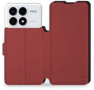 Mobiwear Soft Touch flip book for Xiaomi Poco F6 Pro - Brick & Black - Phone Case