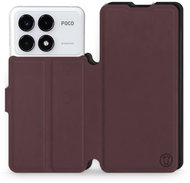 Mobiwear Soft Touch flip book for Xiaomi Poco F6 Pro - Burgundy & Black - Phone Case
