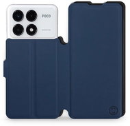 Mobiwear Soft Touch flip book for Xiaomi Poco F6 Pro - Blue & Black - Phone Case