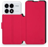 Mobiwear Soft Touch flip book for Xiaomi Poco F6 Pro - Red & Black - Phone Case