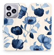 Mobiwear flip knížkové pro Honor 400 Lite - Modré květy - Phone Case