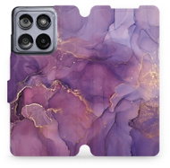 Mobiwear flip book for Motorola Edge 60 Fusion - Purple Marble - Phone Case