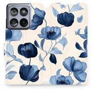 Mobiwear flip knížkové pro Motorola Edge 60 Fusion - Modré květy - Phone Case