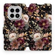 Mobiwear Flip case for Xiaomi Redmi Note 15 4G golden flowers - Phone Case