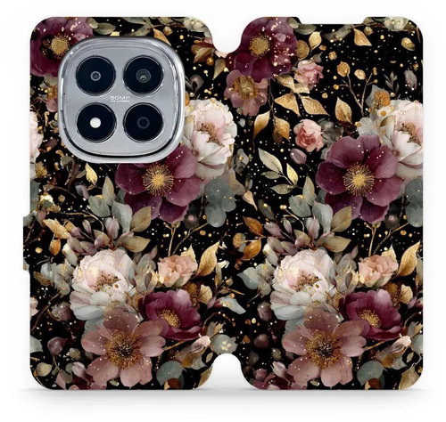 Mobiwear Flip case for Xiaomi Redmi Note 15 Pro+ 5G golden flowers - Phone Case - Main image