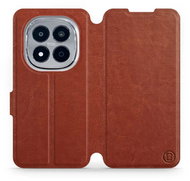 Mobiwear Flip case for Xiaomi Redmi Note 15 Pro 5G brown and grey - Phone Case