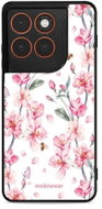 Mobiwear Glossy Motorola Edge 70 rózsaszín virágok fényes tok - Telefon tok