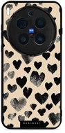 Mobiwear Glossy Vivo X300 Pro fekete szívecskék fényes tok - Telefon tok