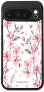 Mobiwear Glossy glossy case for Google Pixel 9 Pro XL pink flowers - Phone Cover