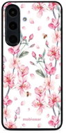 Mobiwear Glossy glossy case for Samsung Galaxy S25 FE pink flowers - Phone Cover