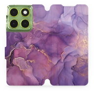 Mobiwear Flip case for Motorola Moto G06 power purple marble - Phone Case