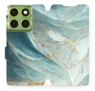 Mobiwear Flip case for Motorola Moto G06 power greenish marble - Phone Case