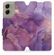 Mobiwear Flip case for Motorola Edge 70 purple marble - Phone Case
