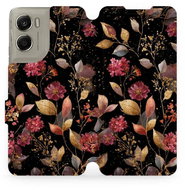 Mobiwear Flip case for Motorola Edge 70 golden leaves - Phone Case