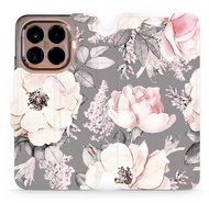 Mobiwear Flip case for Xiaomi 15T Pro flowers on grey - Phone Case