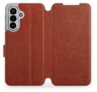 Mobiwear Flip case for Samsung Galaxy A17 / A17 5G brown and gray - Phone Case