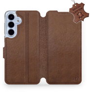 Mobiwear Leather flip case for Samsung Galaxy S25 FE brown - Phone Case