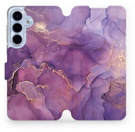 Mobiwear Flip case for Samsung Galaxy S25 FE purple marble - Phone Case